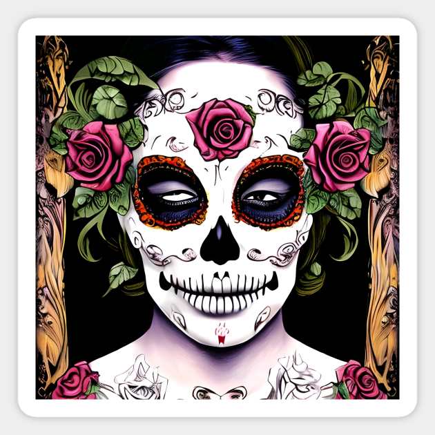 Sugar Skull Girl Magnet by animegirlnft